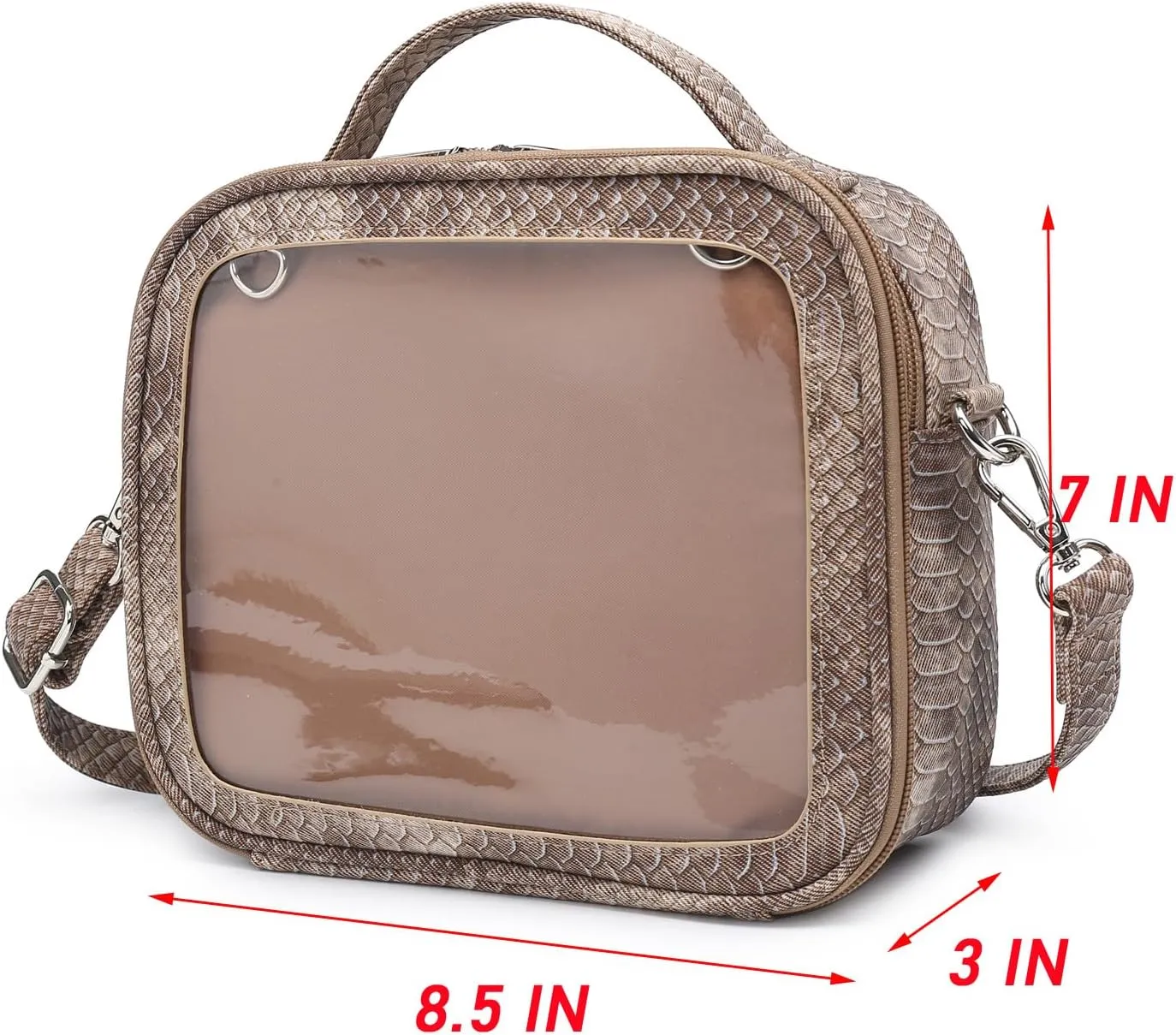 RAINBOW SMILE Ita Bag - Kawaii Crossbody Purse with Clear Shoulder Strap and Pin Display
