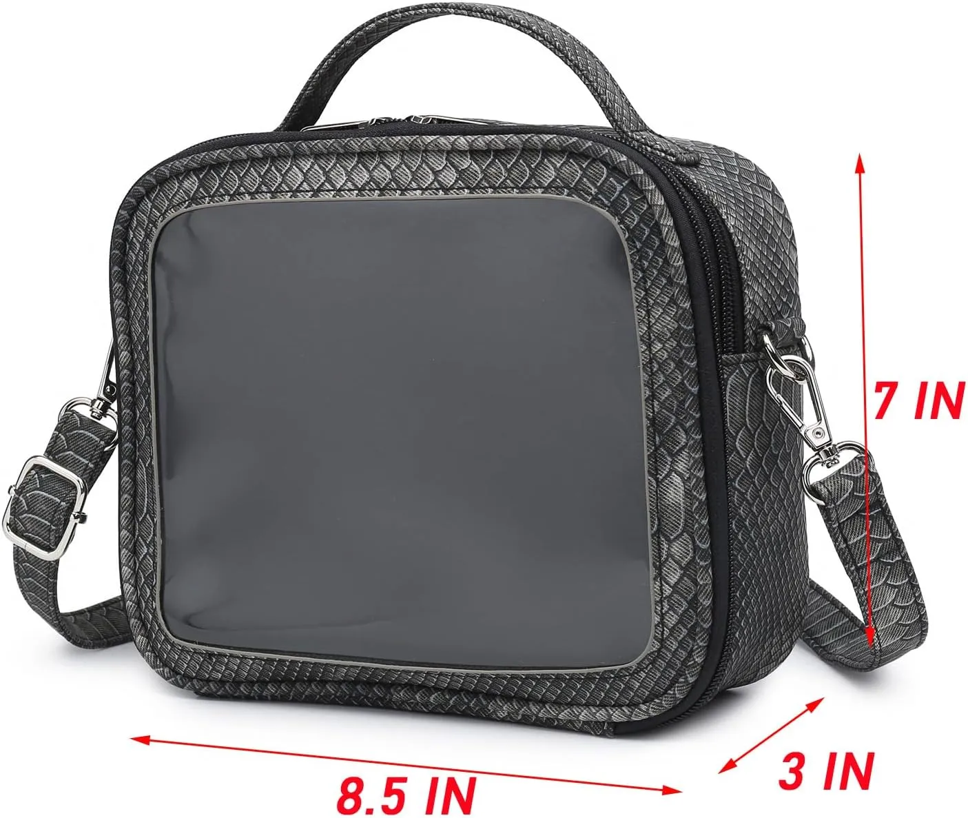 RAINBOW SMILE Ita Bag - Kawaii Crossbody Purse with Clear Shoulder Strap and Pin Display