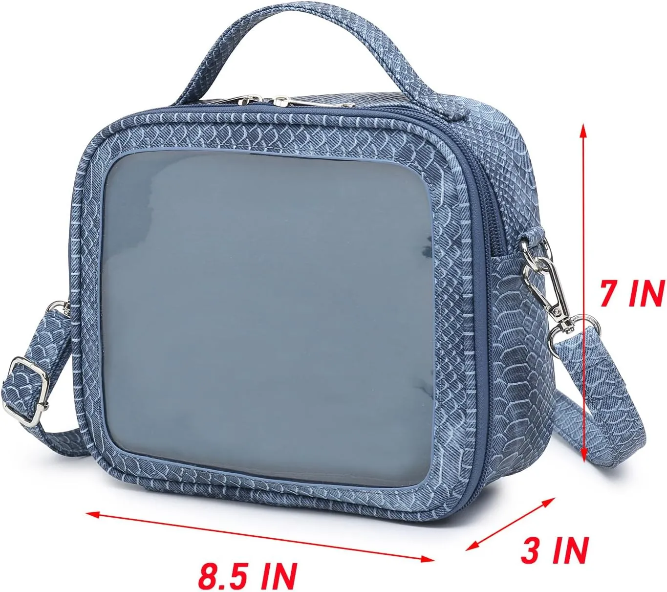 RAINBOW SMILE Ita Bag - Kawaii Crossbody Purse with Clear Shoulder Strap and Pin Display