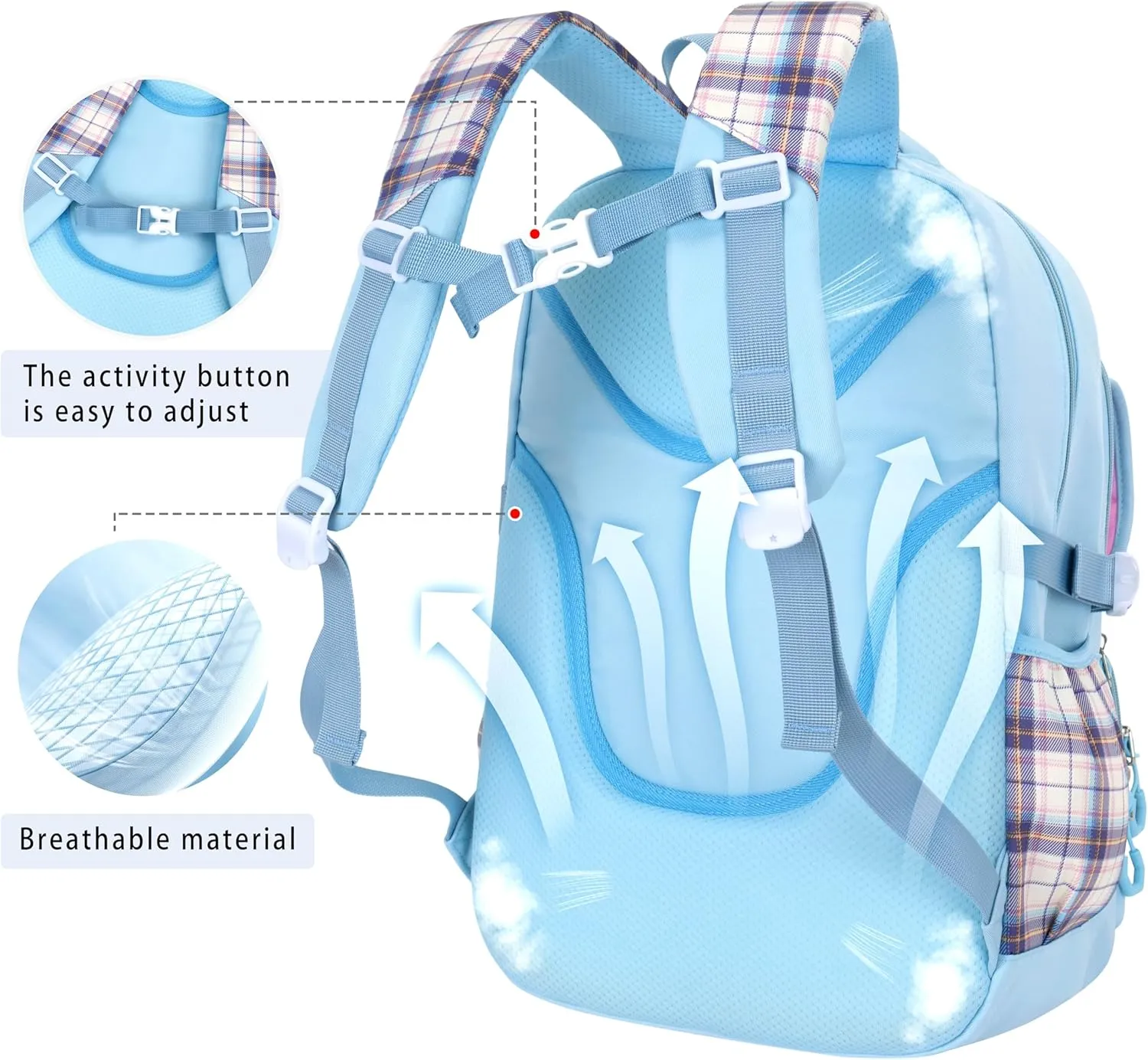 Roffatide Anime Kawaii School Backpack for Girls Boys with 21Pcs Accessories Cartoon Students Aesthetic New Semester Gifts Laptop Backpack with Cute Pins, Anti-Theft, ID Badge Holder