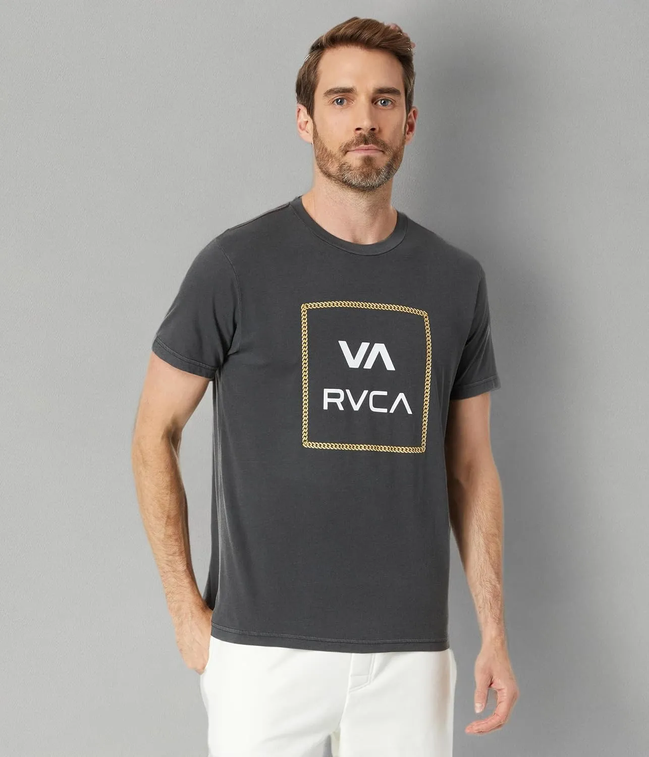 RVCA Men's Red Stitch Short Sleeve Graphic T-Shirts