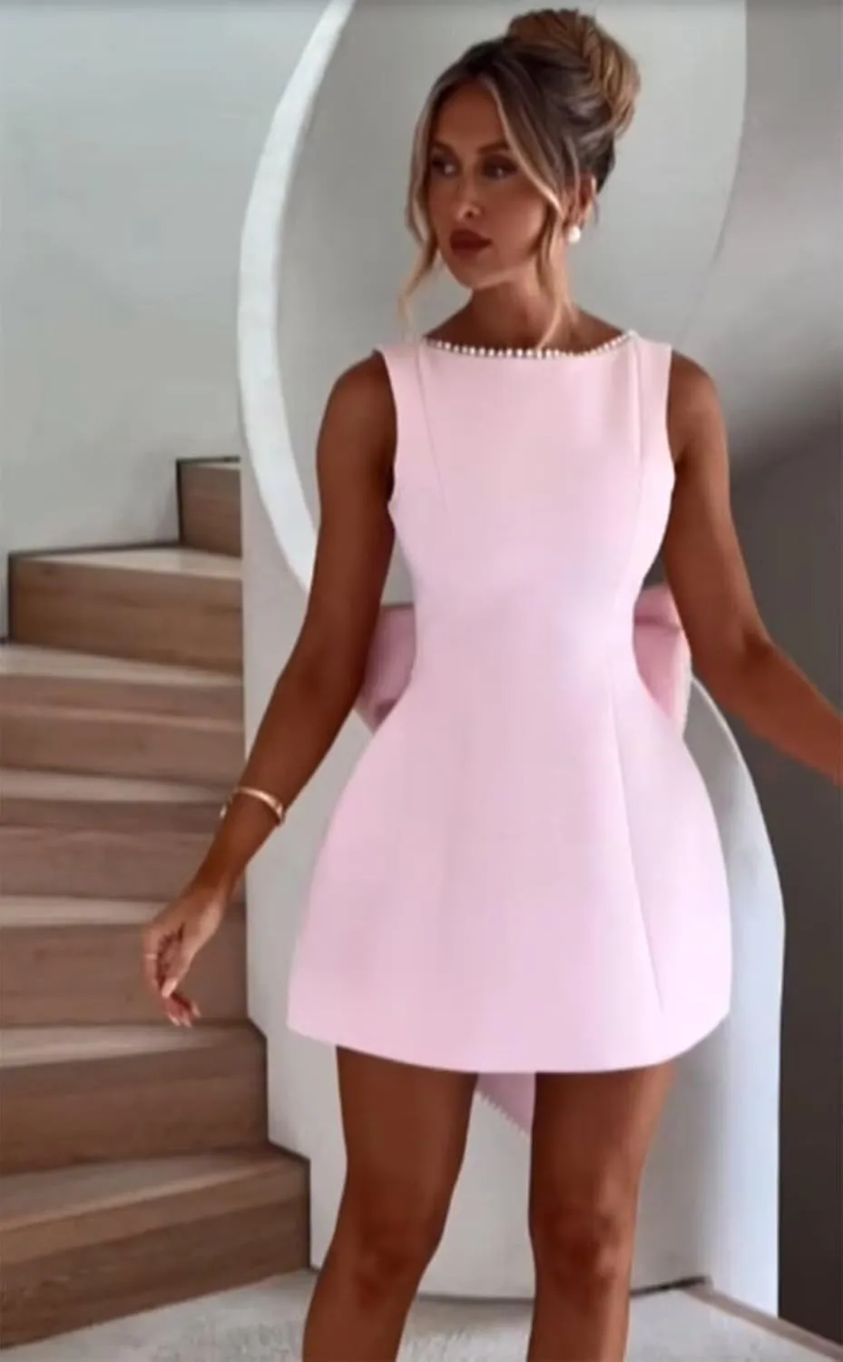 Satin Pearl Homecoming Dresses with Bow 2025 Short Wedding Mini Prom Party Dress for Teens