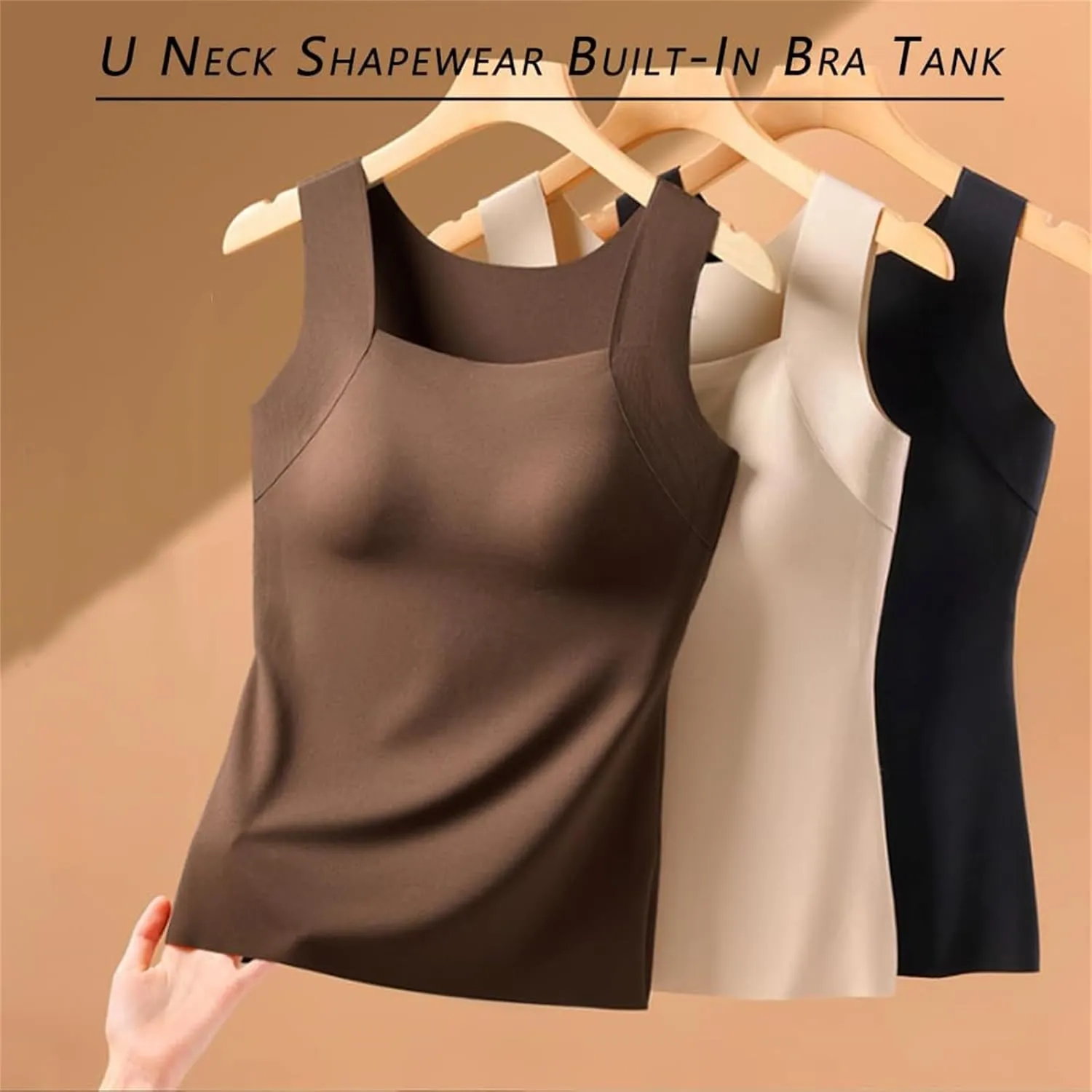 Shamfreshen Tank with Built In Bra Forwomen, Shapewear Plus Size Compression Camisoles High Strechy Tummy Control Tops