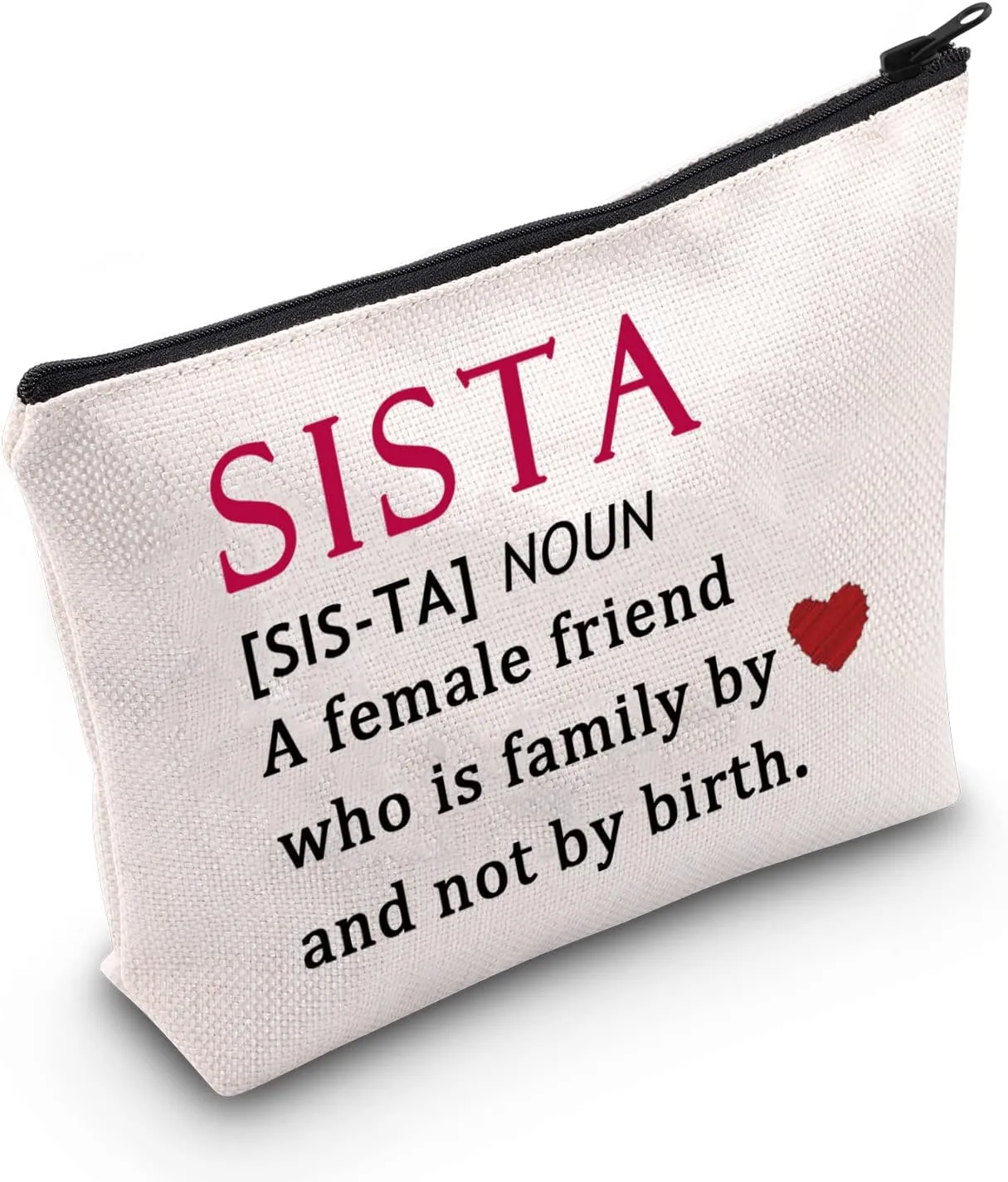 Sista Cosmetic Bag Afro Women Gift Black Girl Gift SisterHood Makeup Zipper Pouch Bag for African American Girl (SISTA)