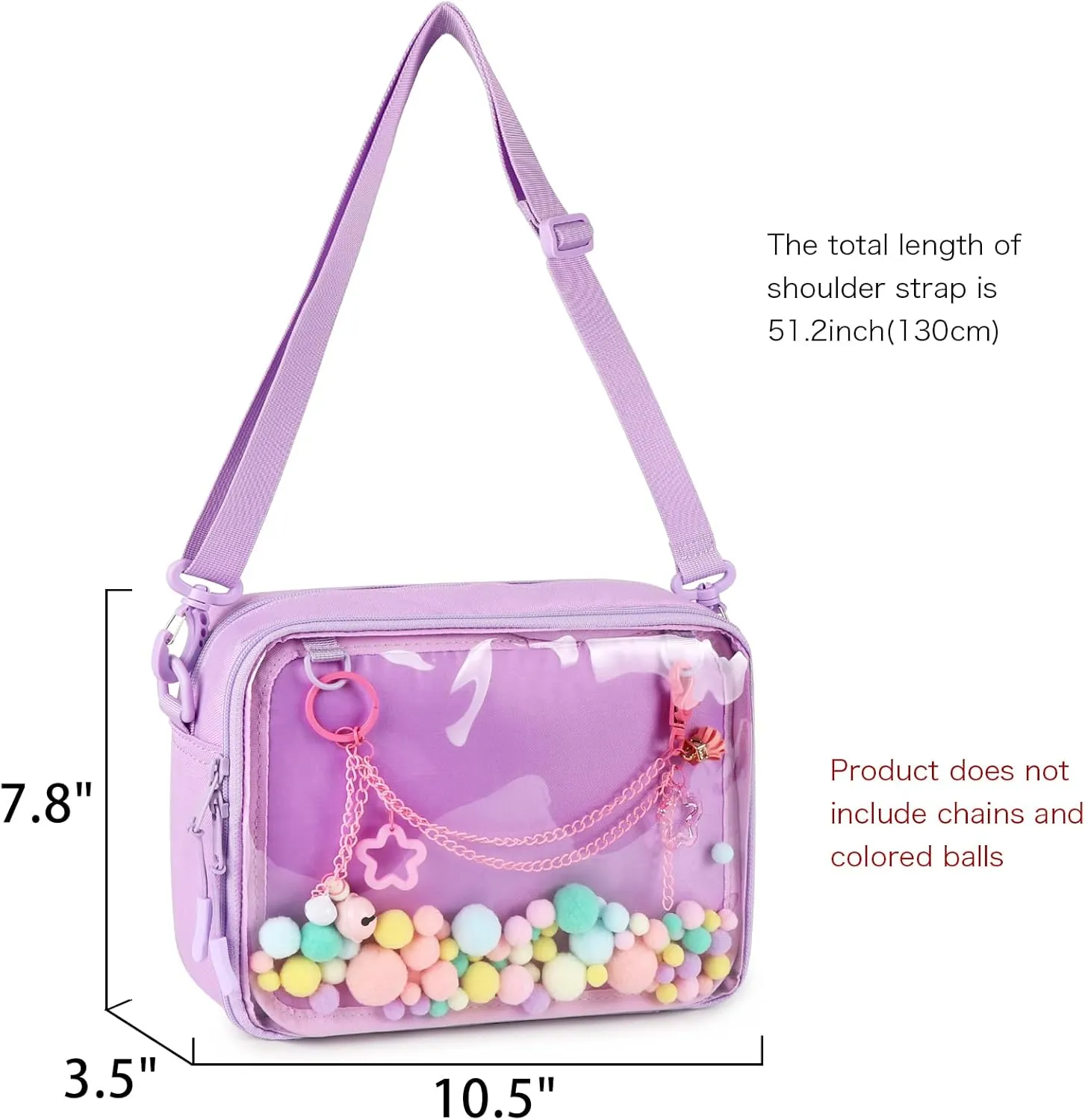 STEAMEDBUN Ita Bag Crossbody Small Ita Purse Pin Display Bag with Insert