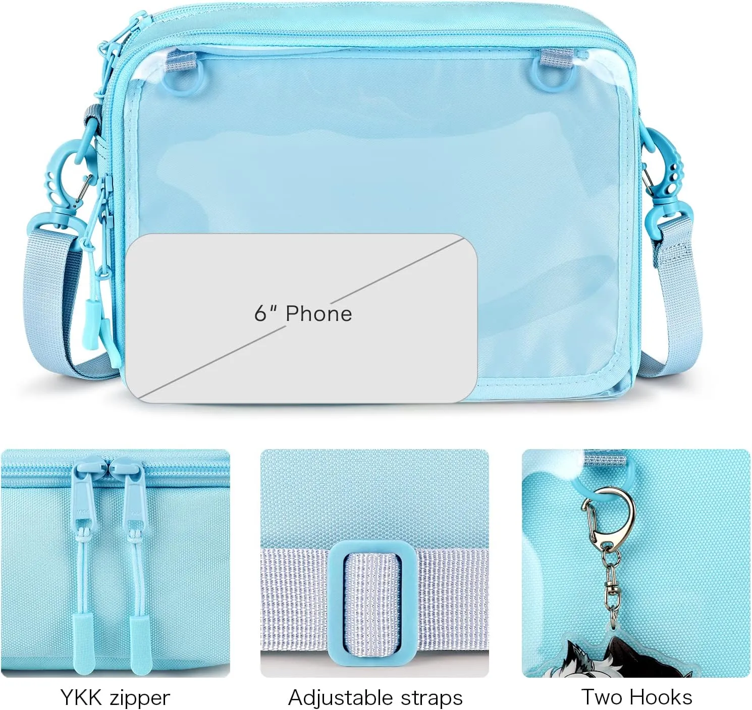 STEAMEDBUN Ita Bag Crossbody Small Ita Purse Pin Display Bag with Insert