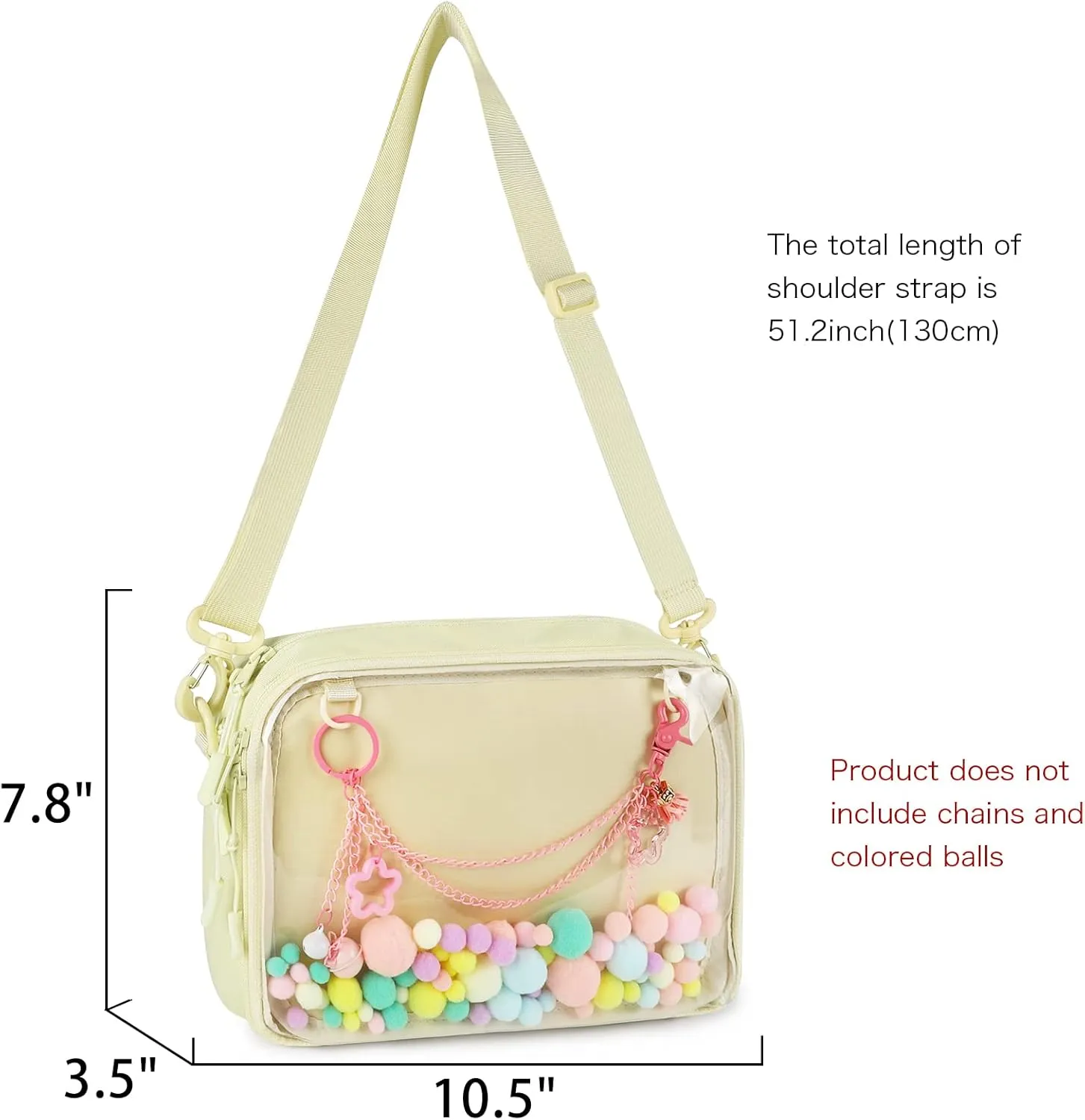 STEAMEDBUN Ita Bag Crossbody Small Ita Purse Pin Display Bag with Insert