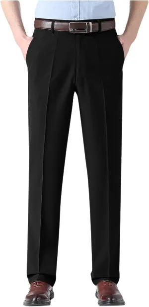 Suit Pants for Men's,Stretch Expandable Waist Chino Work Suit Pants Slim Fit Straight Leg Slacks Dress Trousers