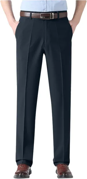 Suit Pants for Men's,Stretch Expandable Waist Chino Work Suit Pants Slim Fit Straight Leg Slacks Dress Trousers