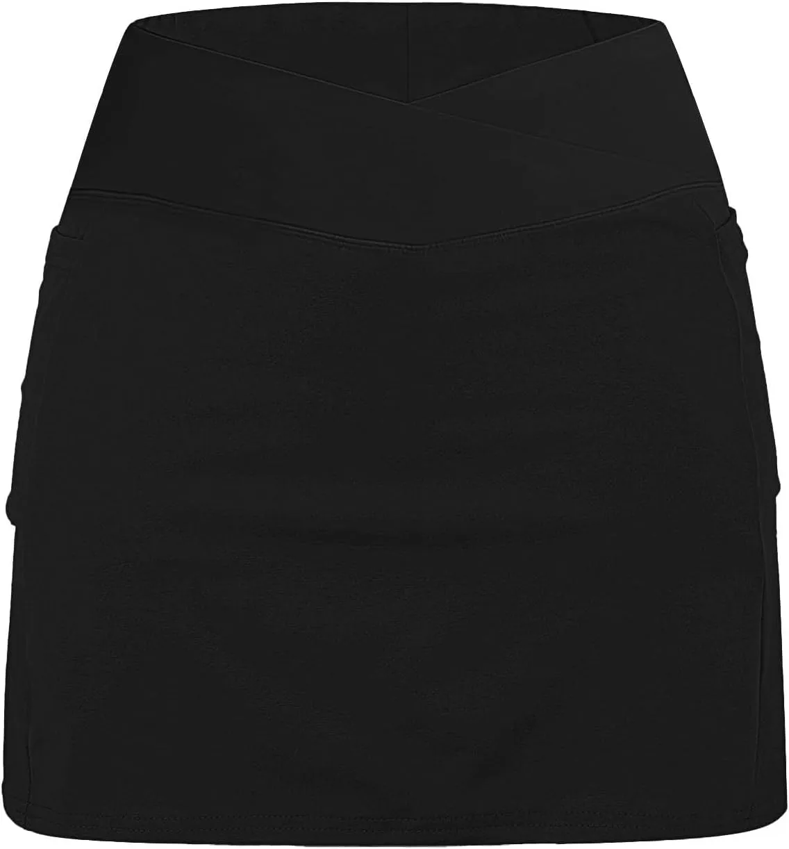 Tennis Skirt for Women with Pockets Shorts Crossover High Waisted Athletic Golf Skorts Running Workout Skirts 2 in 1
