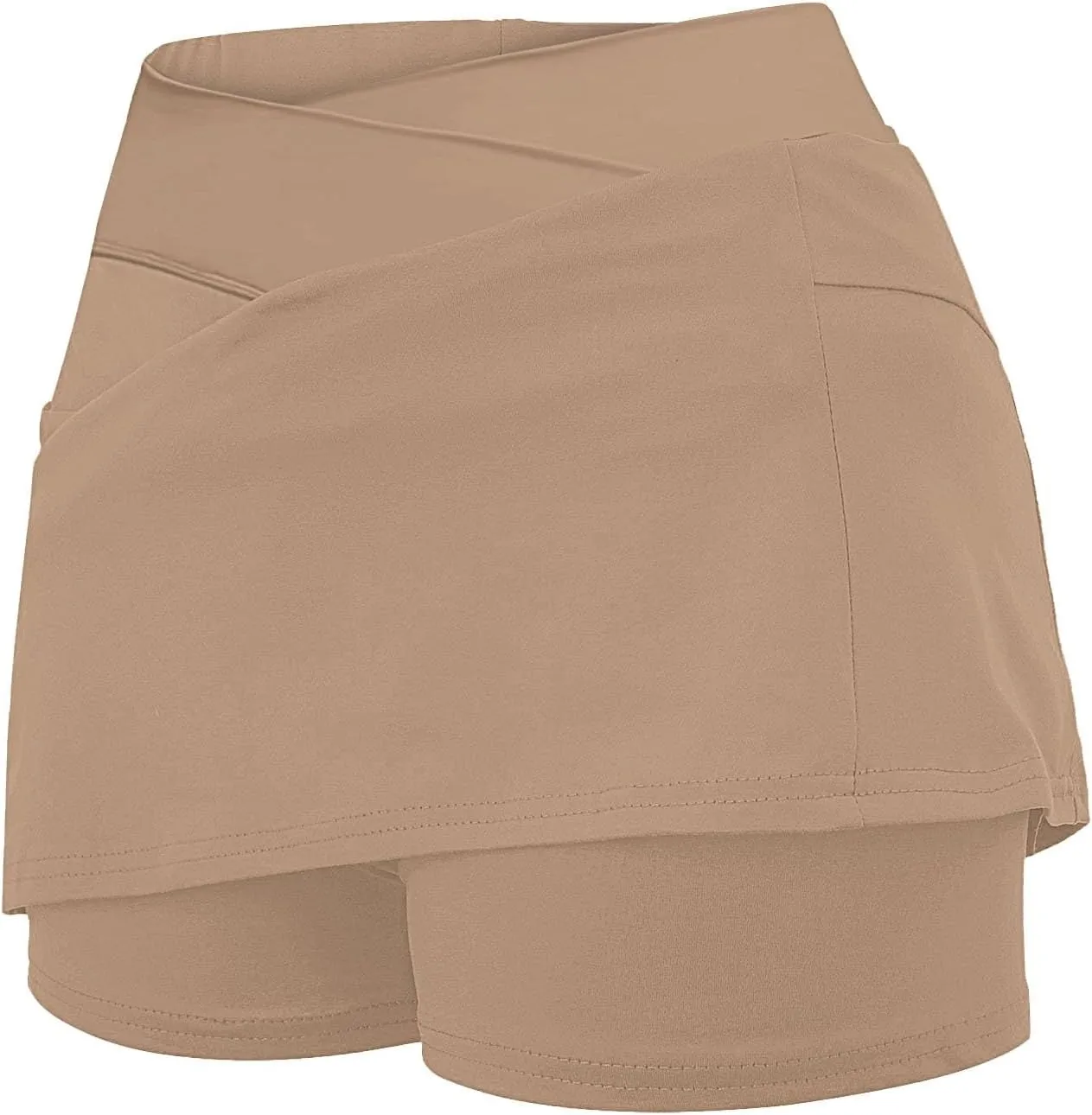 Tennis Skirt for Women with Pockets Shorts Crossover High Waisted Athletic Golf Skorts Running Workout Skirts 2 in 1
