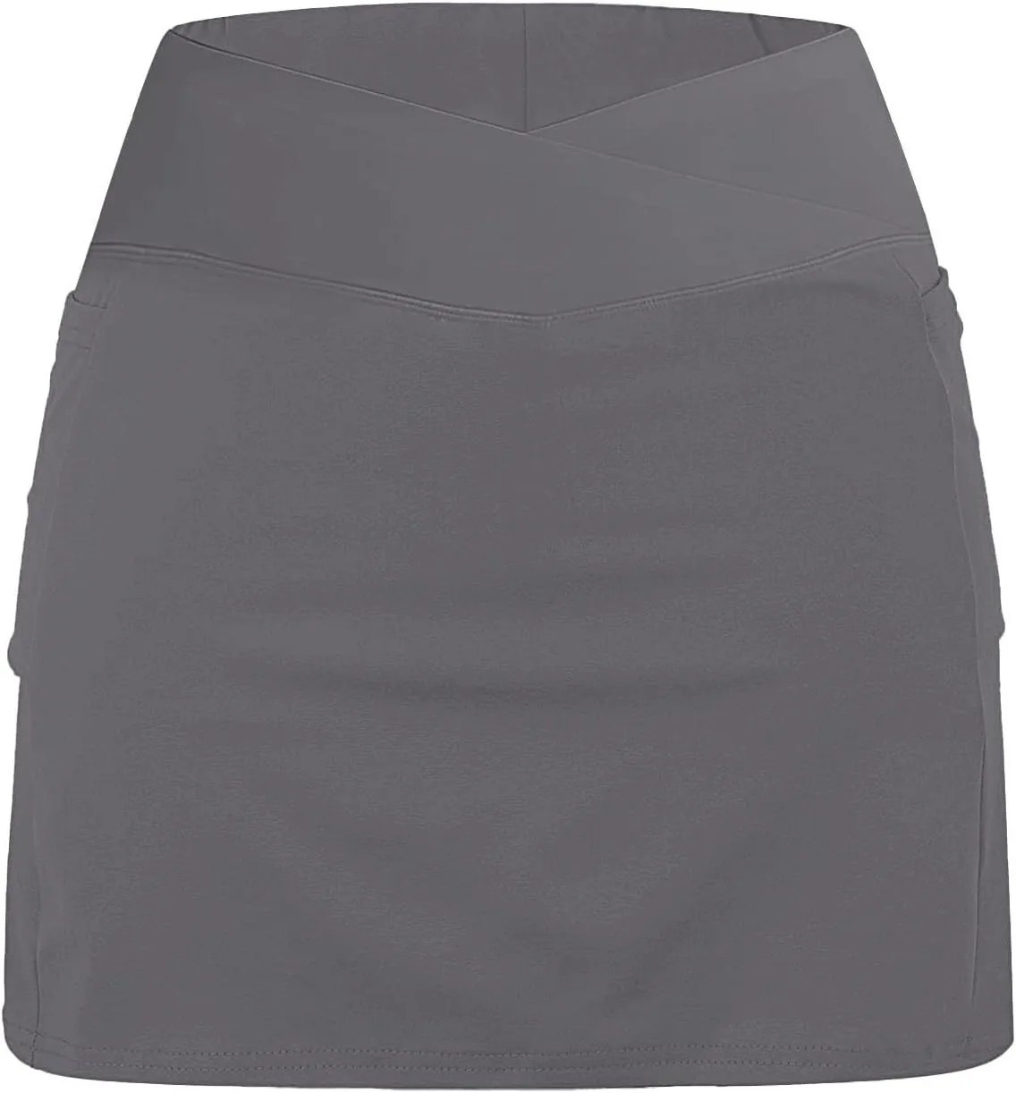 Tennis Skirt for Women with Pockets Shorts Crossover High Waisted Athletic Golf Skorts Running Workout Skirts 2 in 1