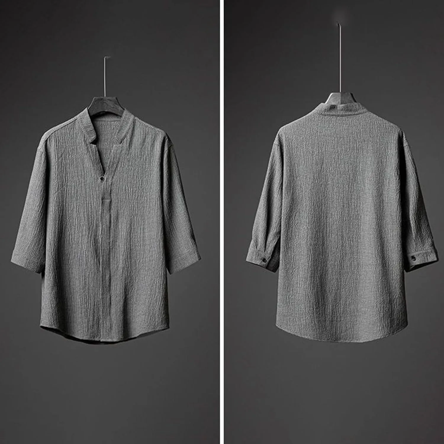 Thick T Shirts for Men Large Men's Classic T Shirt Pocket Shirts for Men Gray Mens 3xl Clothes Summer Ribbed