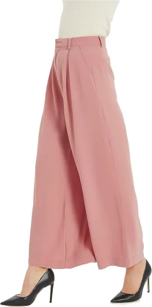 Tronjori Women High Waist Casual Wide Leg Long Palazzo Pants Trousers Regular Size