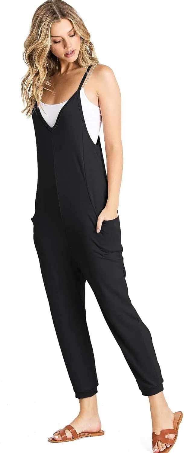 Wasabi & Mint Women's Terry Cloth Cropped Leg Jumpsuit