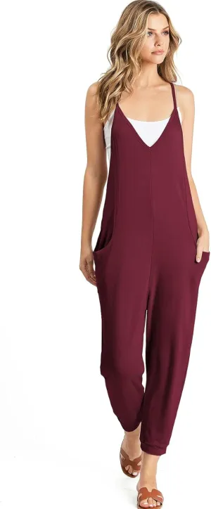 Wasabi & Mint Women's Terry Cloth Cropped Leg Jumpsuit