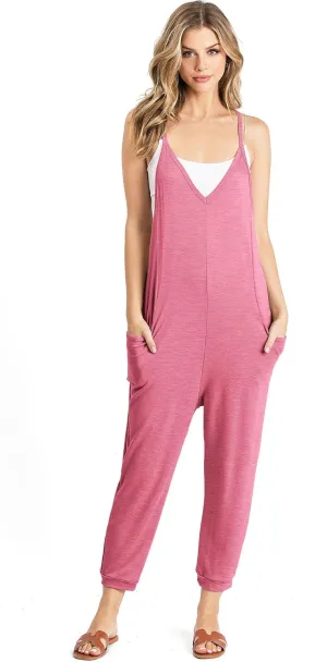 Wasabi & Mint Women's Terry Cloth Cropped Leg Jumpsuit