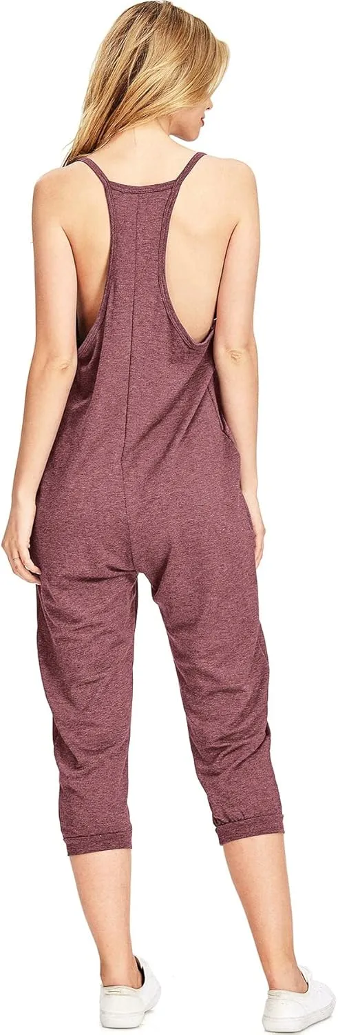 Wasabi & Mint Women's Terry Cloth Cropped Leg Jumpsuit