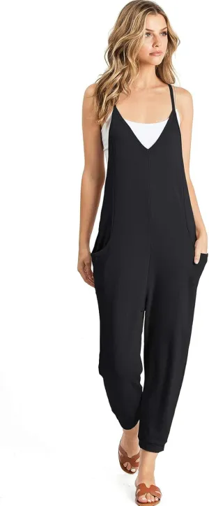 Wasabi & Mint Women's Terry Cloth Cropped Leg Jumpsuit