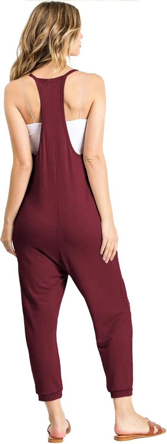 Wasabi & Mint Women's Terry Cloth Cropped Leg Jumpsuit