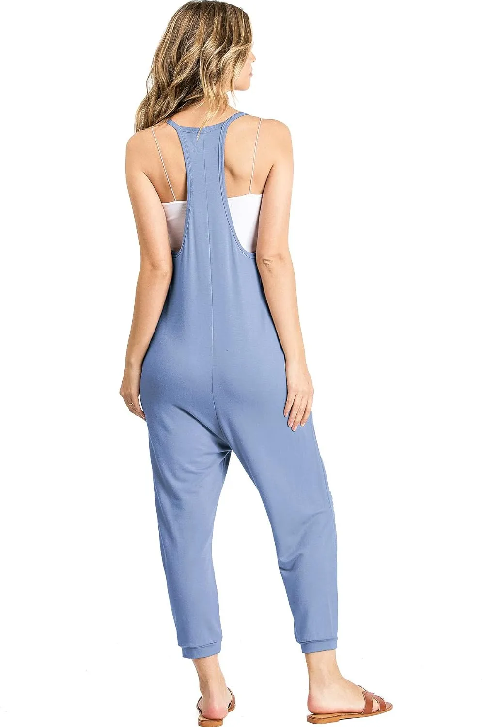 Wasabi & Mint Women's Terry Cloth Cropped Leg Jumpsuit