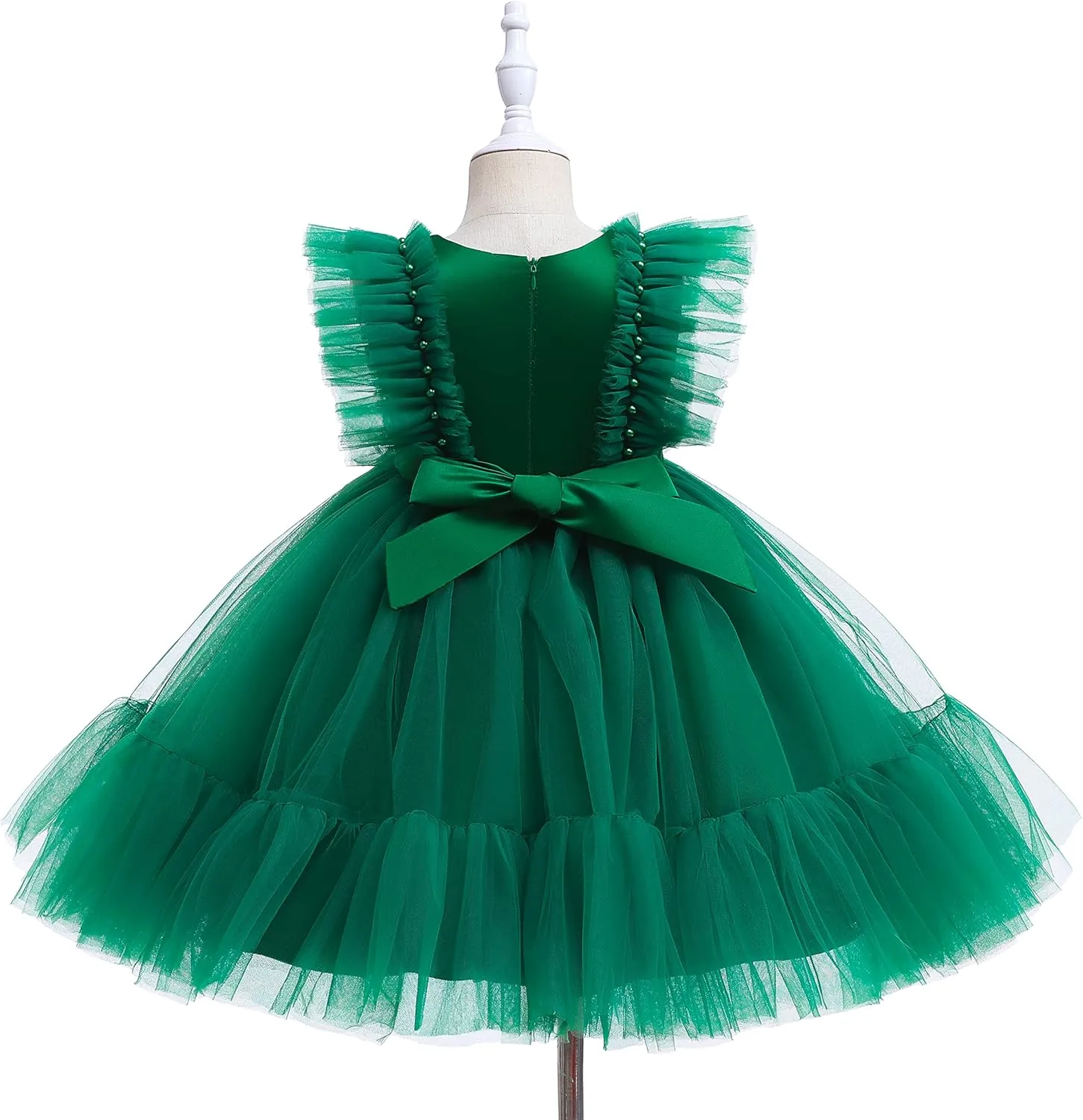 Weileenice Flower Girl Dress Ruffle Tulle Toddler Wedding Pageant Ceremony Birthday Party Evening Tutu Dresses