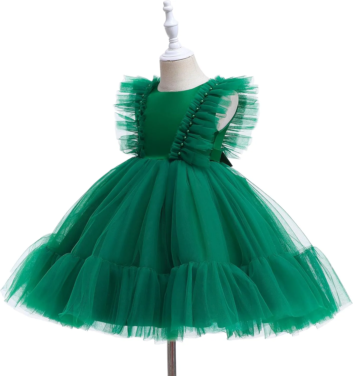Weileenice Flower Girl Dress Ruffle Tulle Toddler Wedding Pageant Ceremony Birthday Party Evening Tutu Dresses