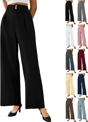 Wide Leg Professional Dress Pants Women 2025 High Waisted Business Casual Suit Office Work Pants Women with Pockets