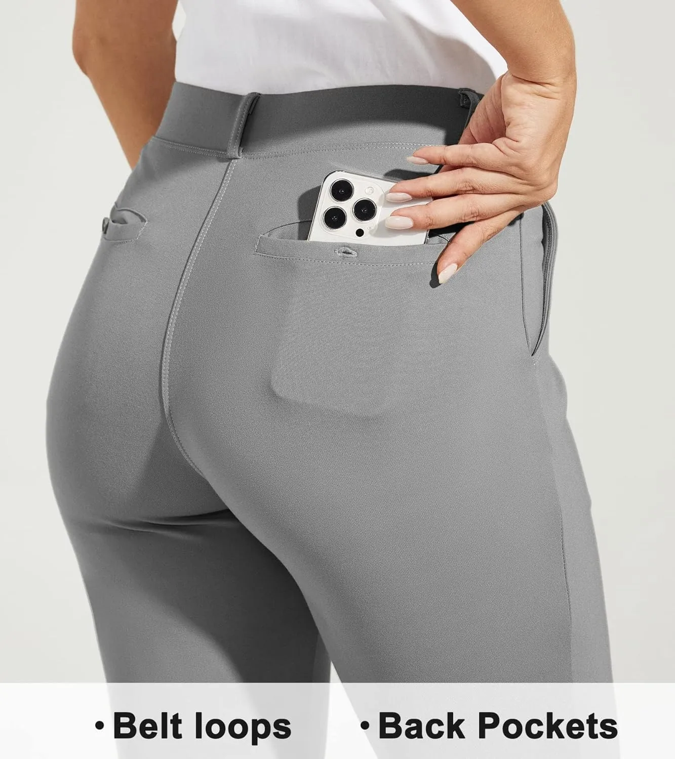 Willit Women's Yoga Dress Pants Skinny Work Slacks Leggings Slim Fit Stretch Office Casual Pants Pockets 27"/28"/29"/30"