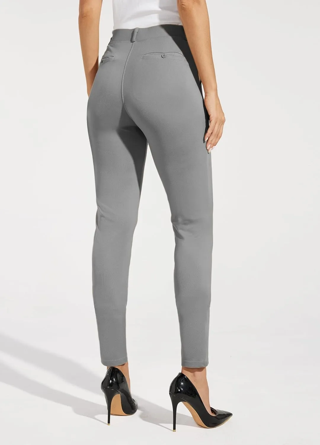 Willit Women's Yoga Dress Pants Skinny Work Slacks Leggings Slim Fit Stretch Office Casual Pants Pockets 27"/28"/29"/30"