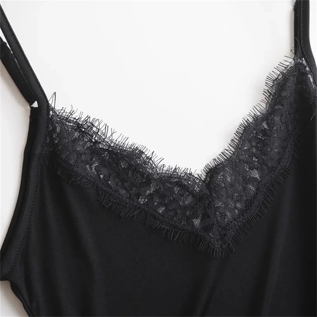 Women 30% Natural Silk Camisoles Summer Sleeveless Lace V Neck Bottoming Shirt Top