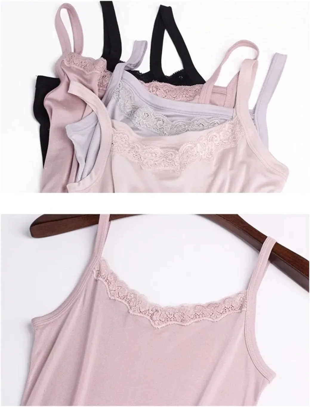 Women Silk Camis Silk Knitted Lace Camisoles Vest