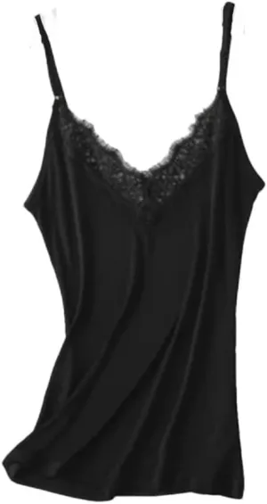 Women Silk Camisoles Summer V Neck Lace Bottoming Shirt Lightweight Sleeveless Casual Vest