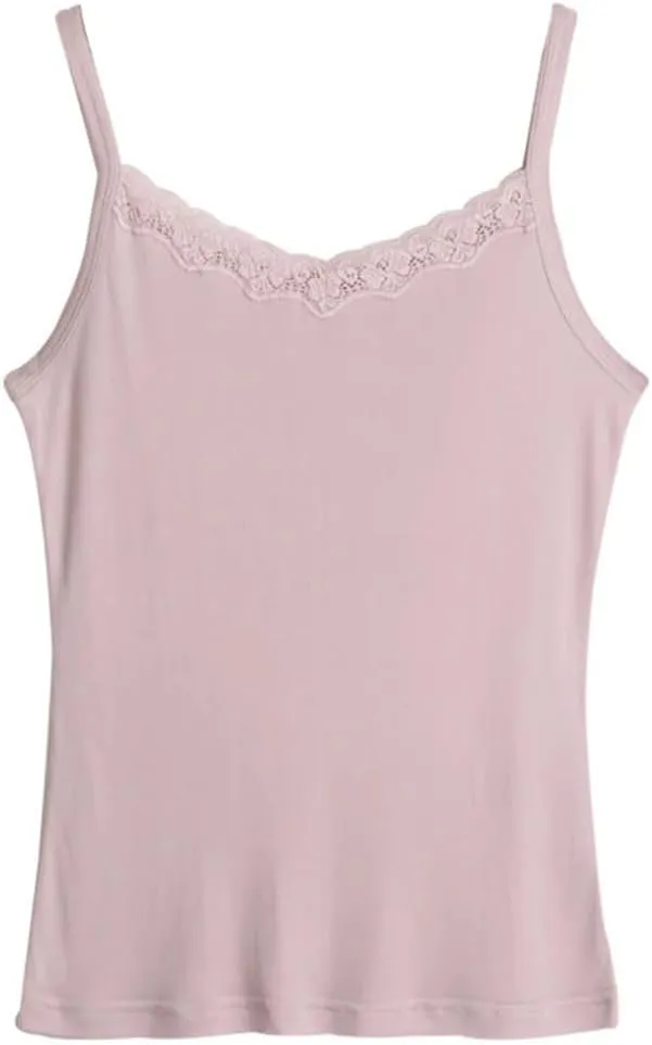 Women Silk Tank Tops Knitted Lace Camisoles Summer Sleeveless Casual Bottoming T Shirt