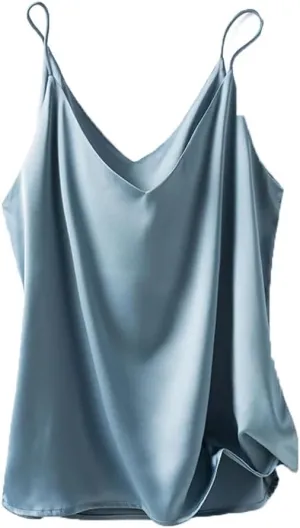 Women Sleeveless V-Neck Solid Camisole T-Shirts Tops