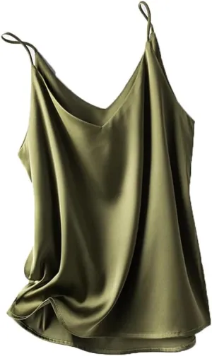 Women Sleeveless V-Neck Solid Camisole T-Shirts Tops