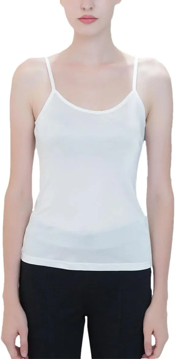 Women Solid Color Shpaghetti Strap Camisoles Adjustable Tank Tops Spring Summer Basic Sleeveless Cami