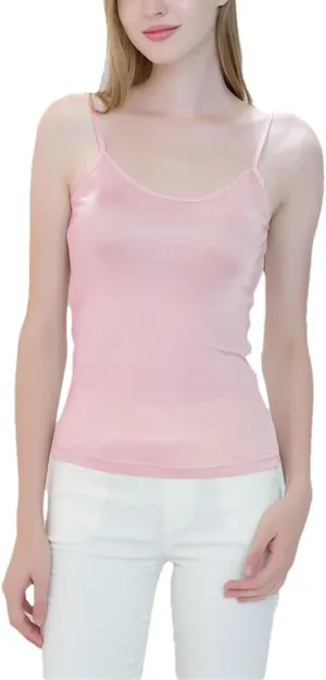 Women Solid Color Shpaghetti Strap Camisoles Adjustable Tank Tops Spring Summer Basic Sleeveless Cami