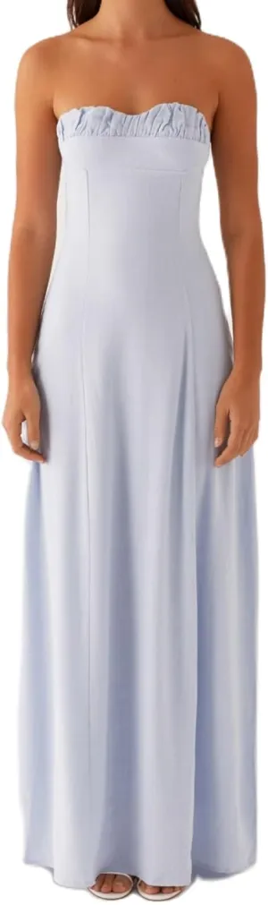 Women Tube Top Maxi Dress 2025 Elegant Sleeveless Strapless Ruched Flowy Summer Long Wedding Party Cocktail Dresses