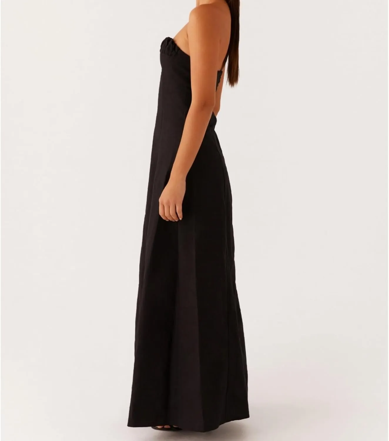 Women Tube Top Maxi Dress 2025 Elegant Sleeveless Strapless Ruched Flowy Summer Long Wedding Party Cocktail Dresses