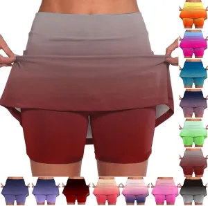 Women's 2 in 1 Running Shorts High Waisted Golf Skirts A Line Tennis Athletic Casual Skort with Inner Shorts Pockets
