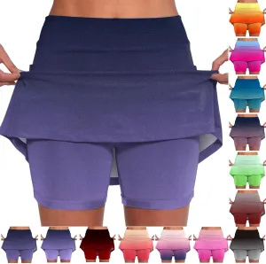Women's 2 in 1 Running Shorts High Waisted Golf Skirts A Line Tennis Athletic Casual Skort with Inner Shorts Pockets