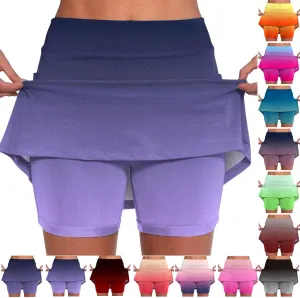 Women's 2 in 1 Running Shorts High Waisted Golf Skirts A Line Tennis Athletic Casual Skort with Inner Shorts Pockets