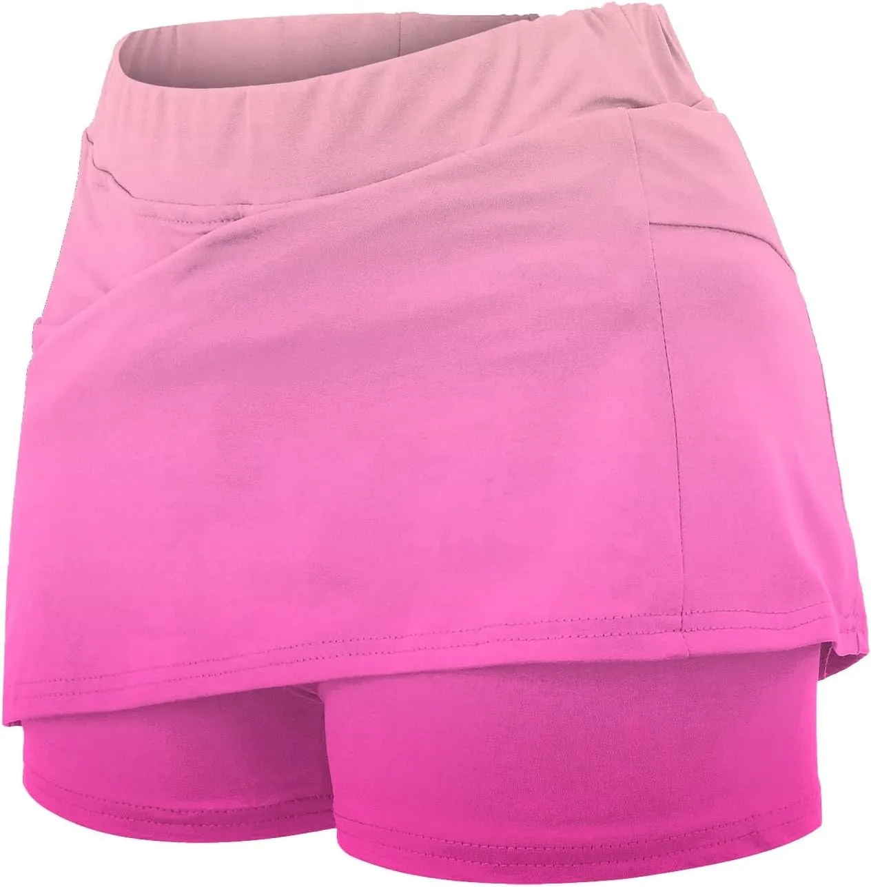 Women's 2 in 1 Running Shorts High Waisted Golf Skirts A Line Tennis Athletic Casual Skort with Inner Shorts Pockets