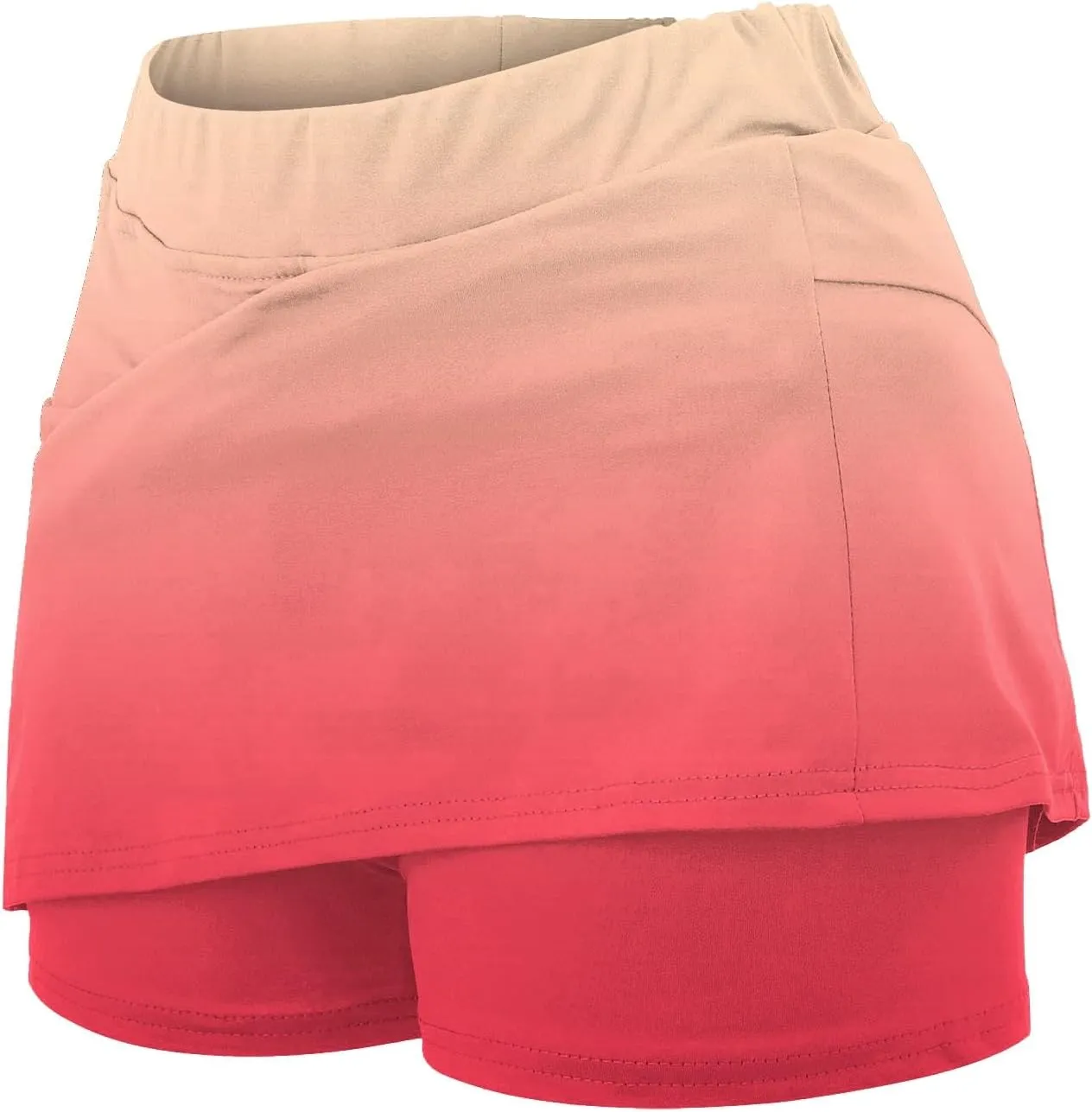 Women's 2 in 1 Running Shorts High Waisted Golf Skirts A Line Tennis Athletic Casual Skort with Inner Shorts Pockets