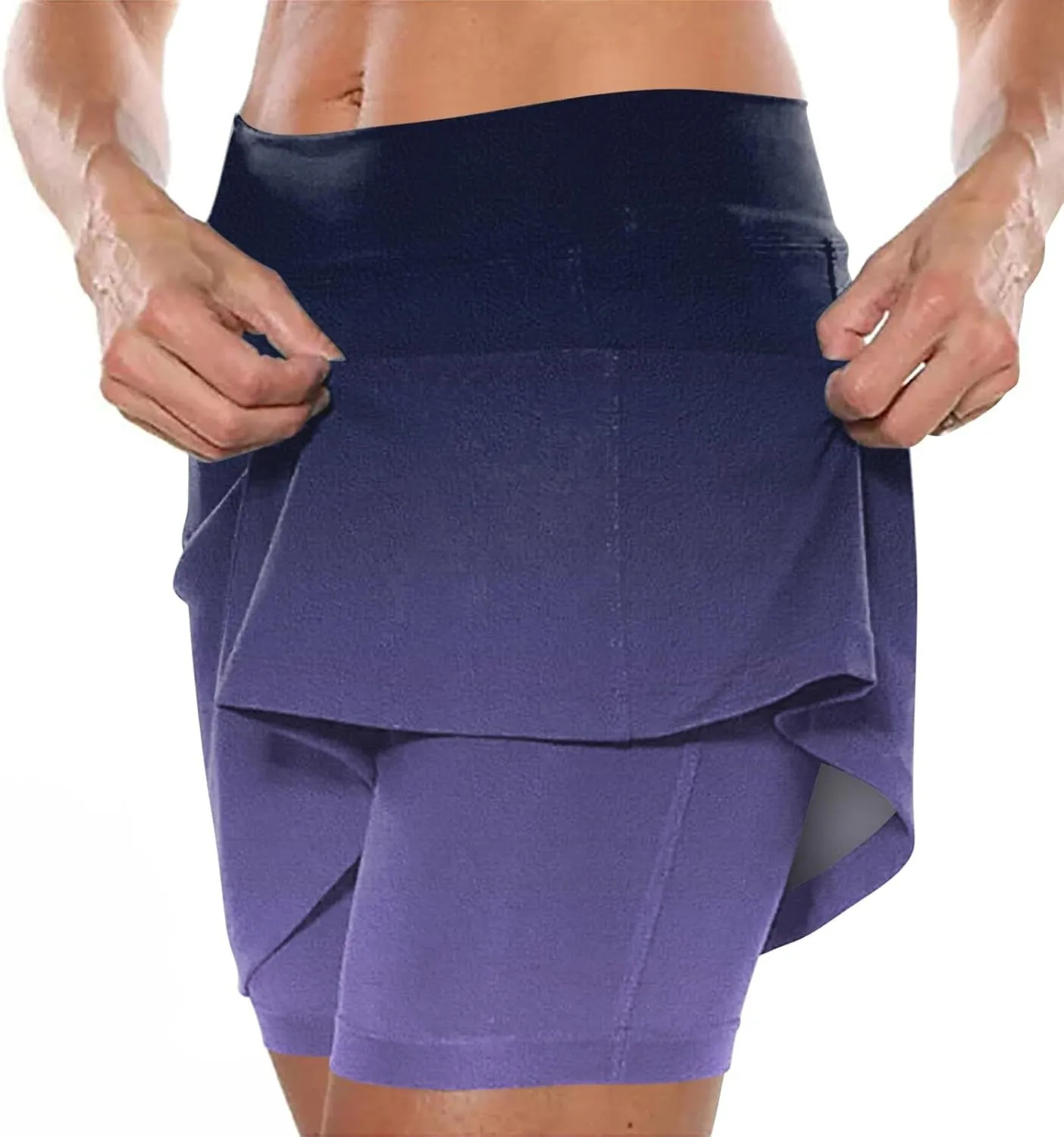 Women's 2 in 1 Running Shorts High Waisted Golf Skirts A Line Tennis Athletic Casual Skort with Inner Shorts Pockets