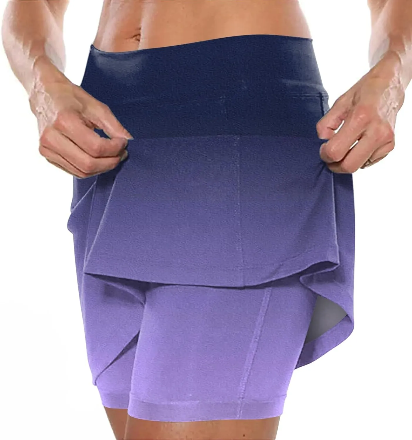 Women's 2 in 1 Running Shorts High Waisted Golf Skirts A Line Tennis Athletic Casual Skort with Inner Shorts Pockets