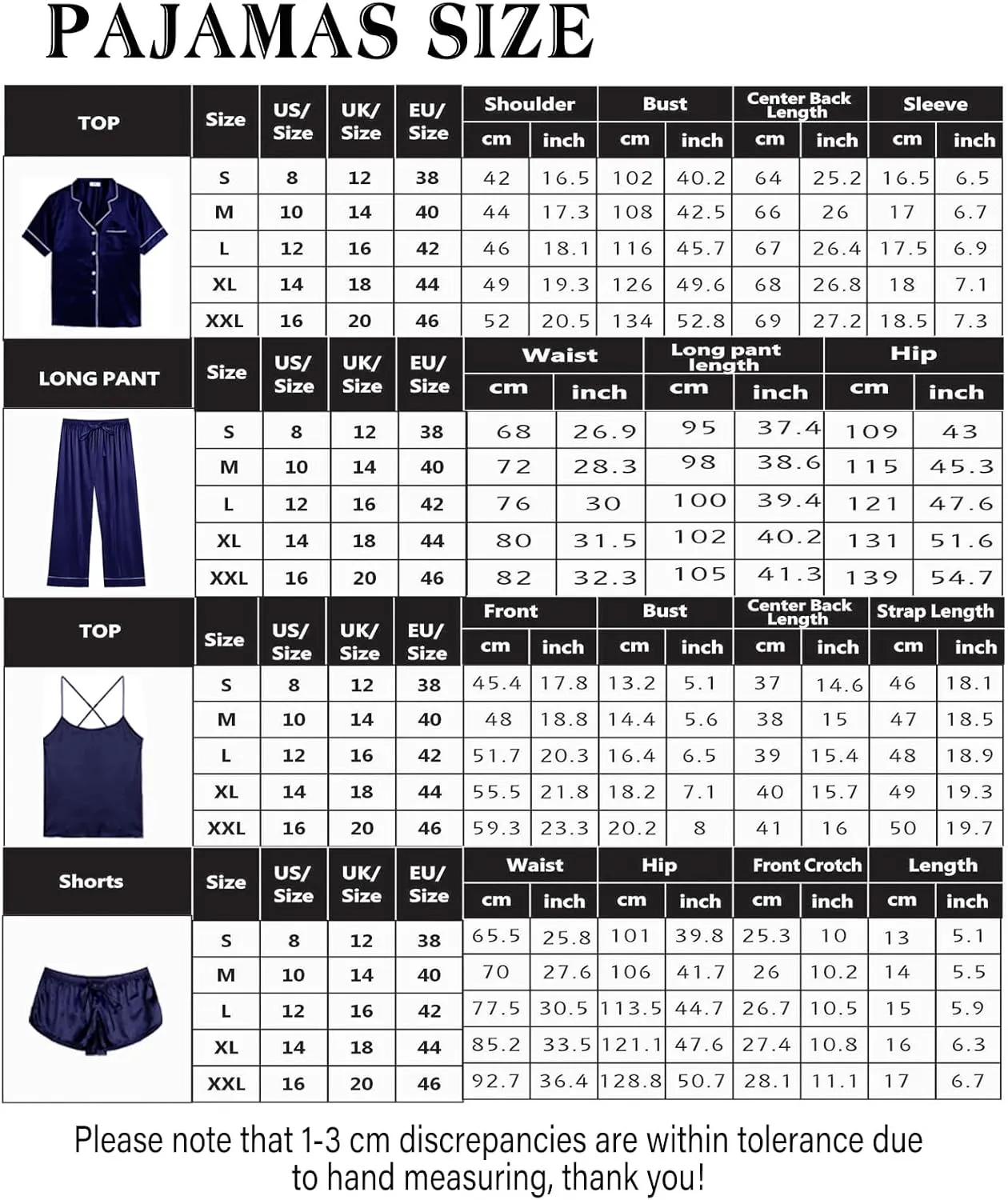 Womens 4Pcs Satin Pajama Sets Silk Pajamas Set Sexy Cami Lingerie Sleepwear Silky Pj Nightwear Pjs Loungewear