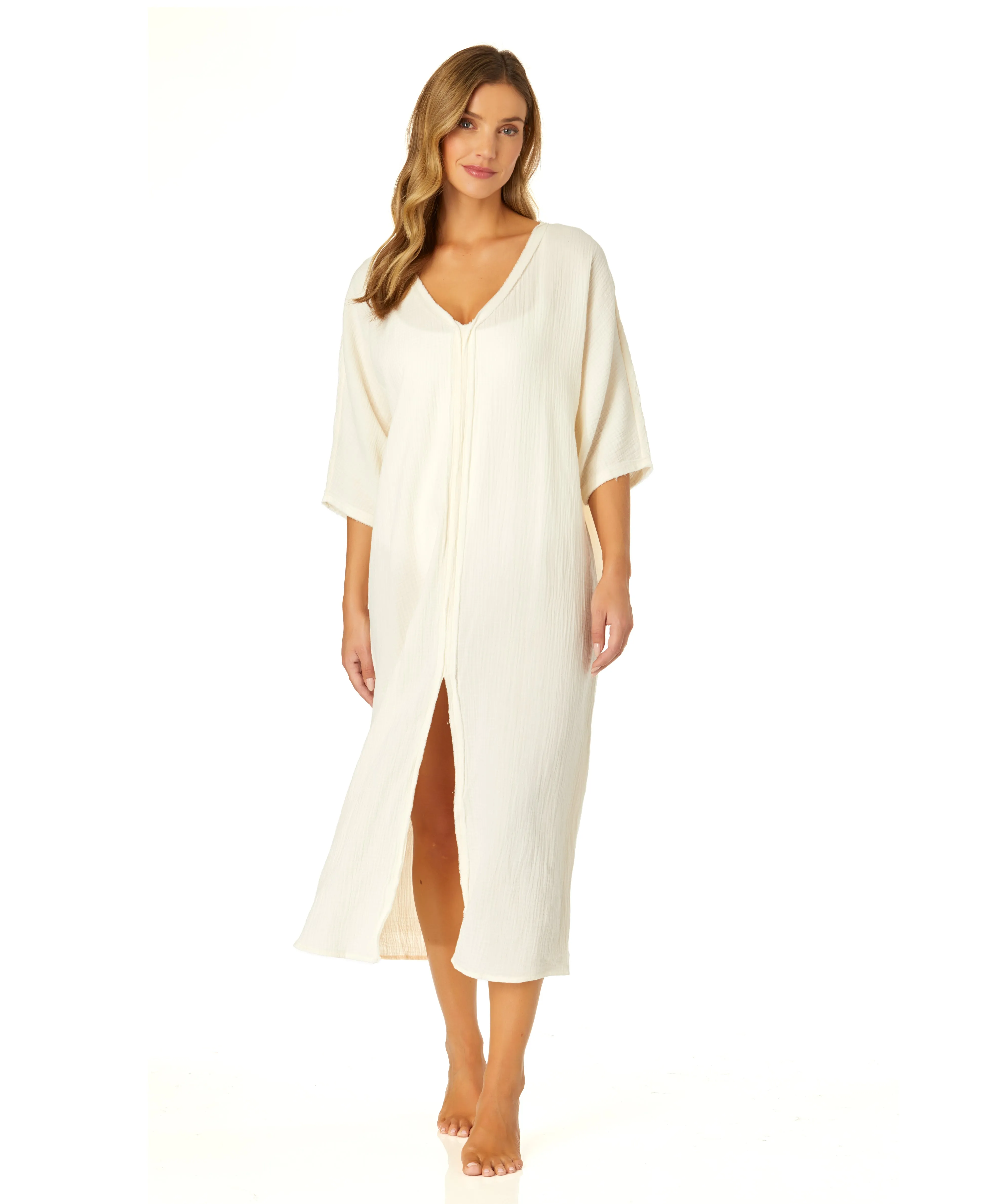 Women's Double V Neck Kaftan Cover Up
