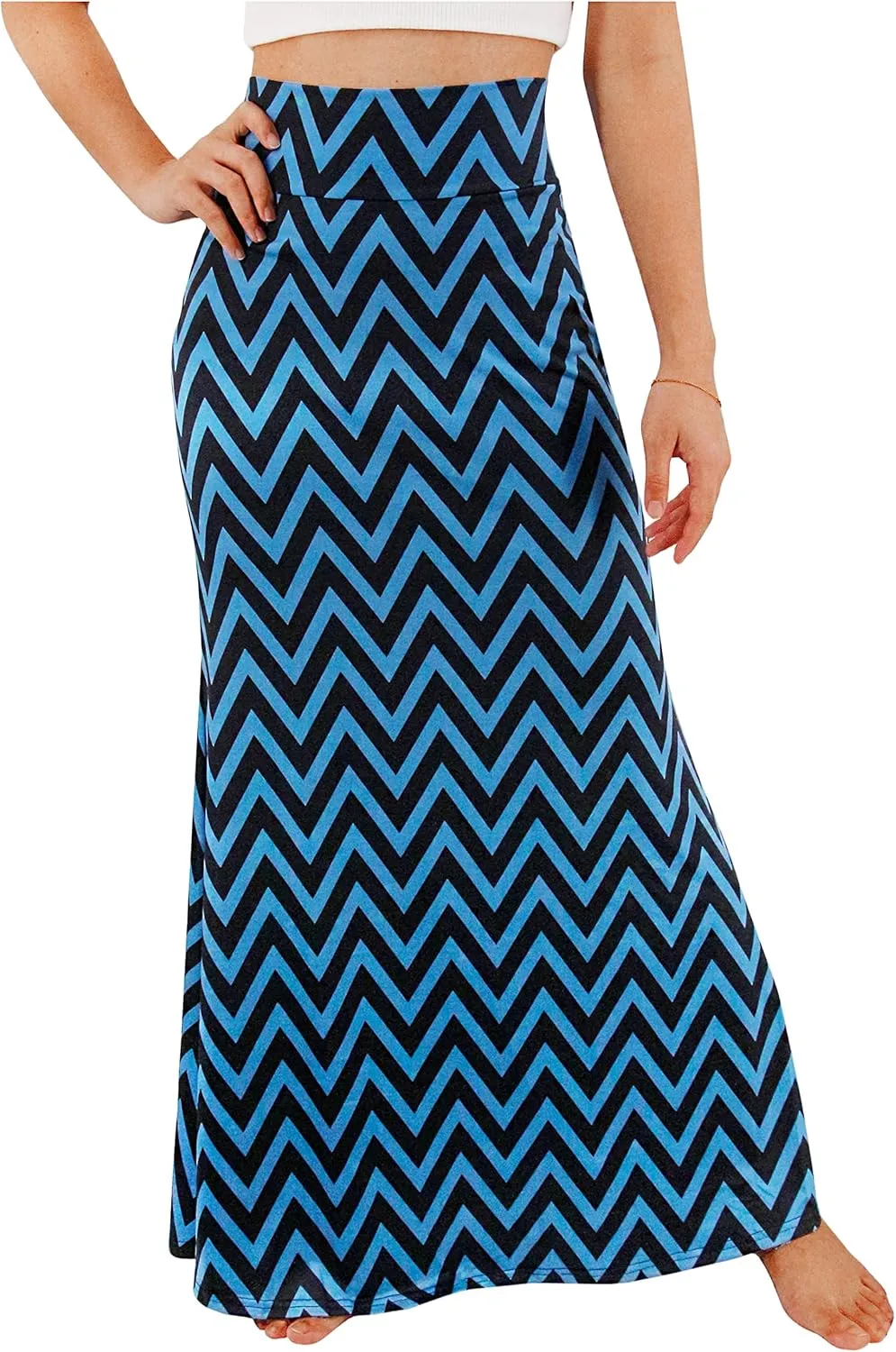 Womens Elegant Ditsy Floral Bodycon Skirts A Line Elastic High Waist Boho Maxi Long Skirt Work Party Novelty Skirt